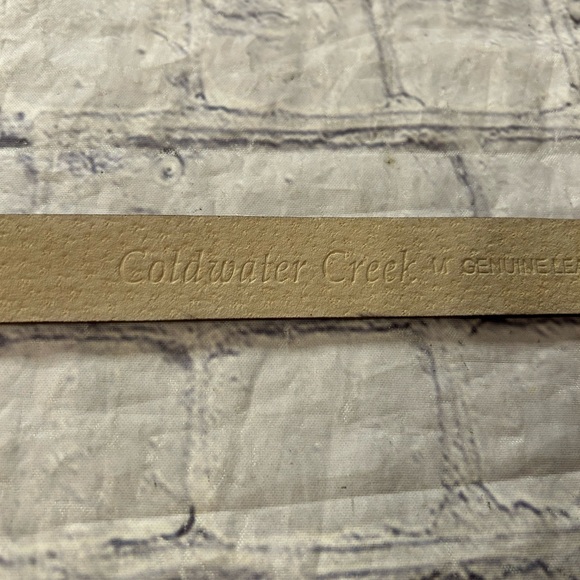 COLDWATER CREEK GENUINE LEATHER BROWN PEBBLE GRAIN COVERED BUCKLE BELT SIZE MED - Picture 5 of 9